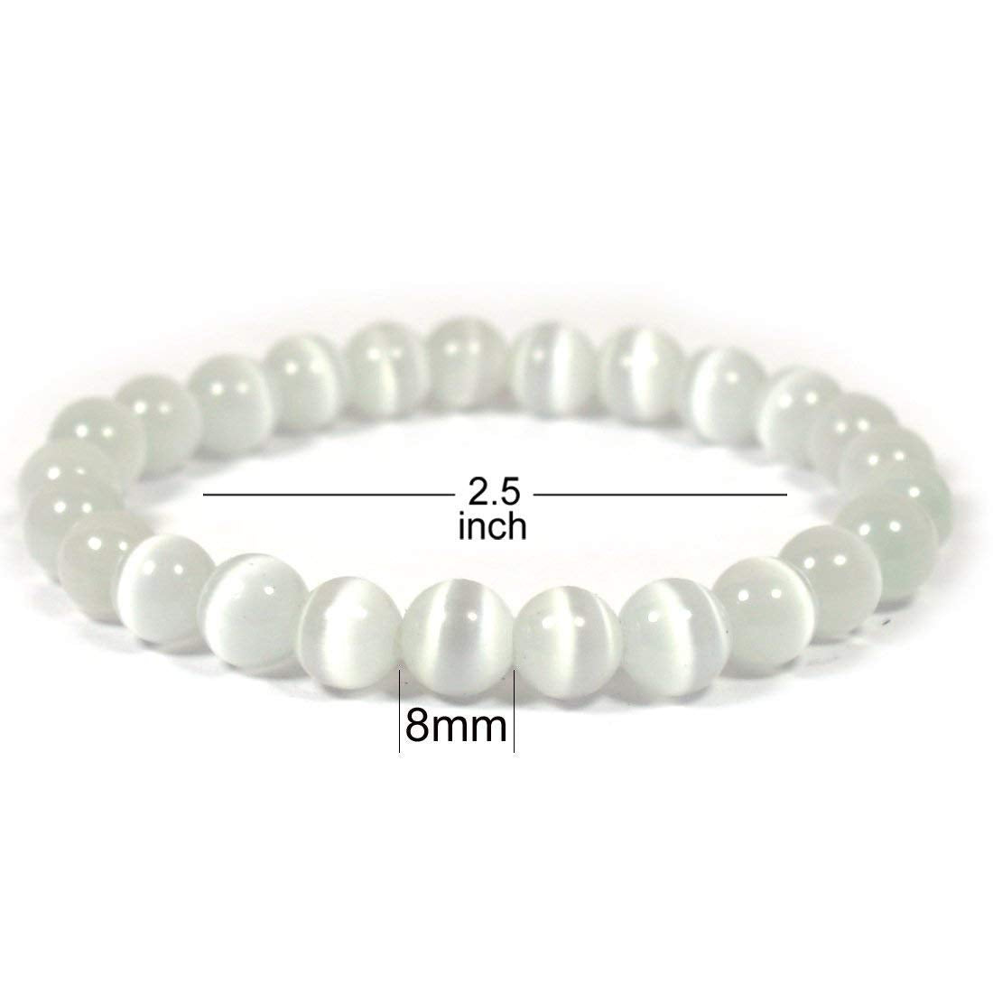 Reiki Crystal Products selenite bracelet 8mm for Vastu and Reiki grid alignment