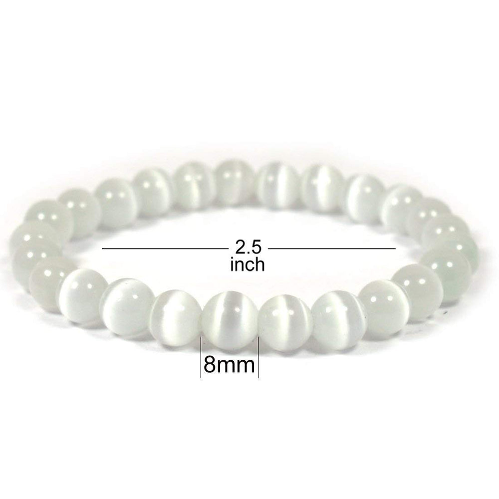 Reiki Crystal Products selenite bracelet 8mm for Vastu and Reiki grid alignment