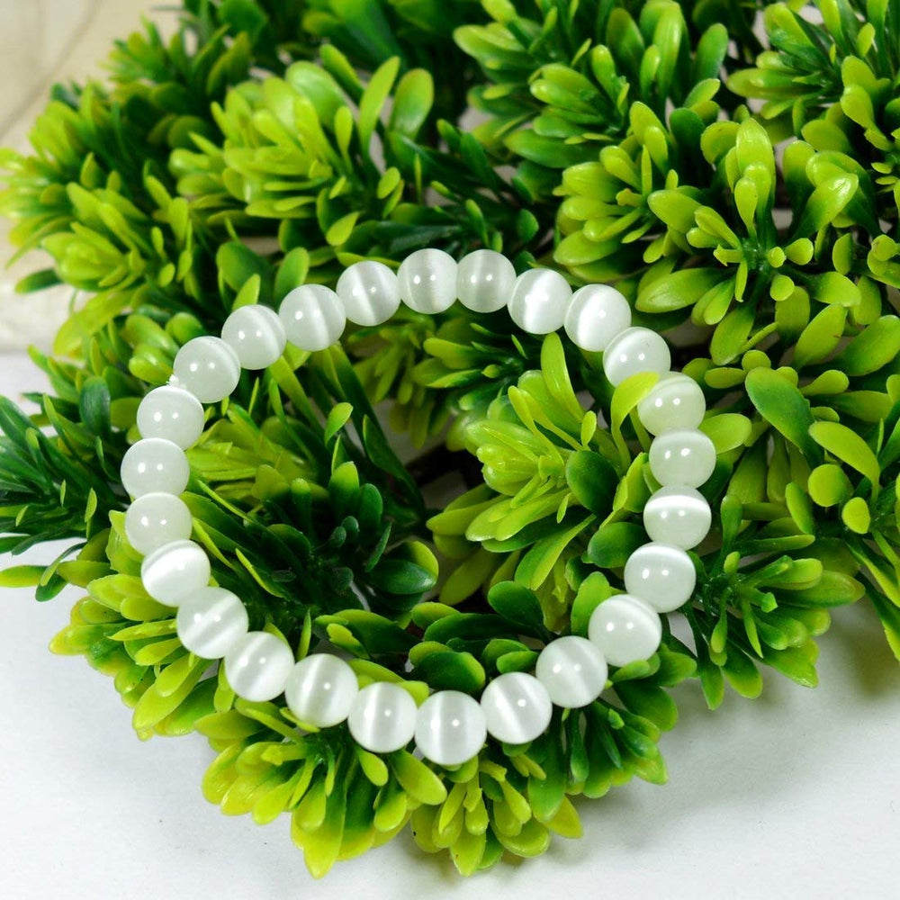 Reiki Crystal Products 8mm selenite bracelet enhancing spiritual awareness