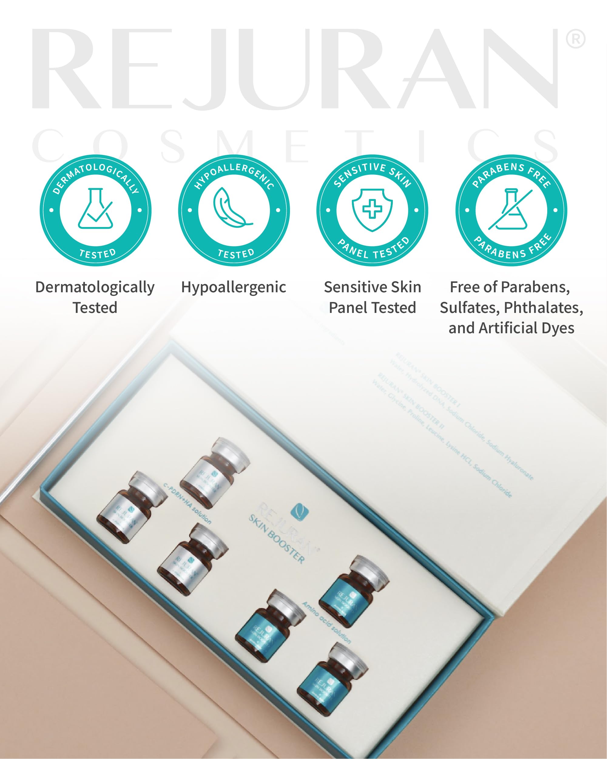 REJURAN Scar Gel packaging box emphasizes cruelty-free formula