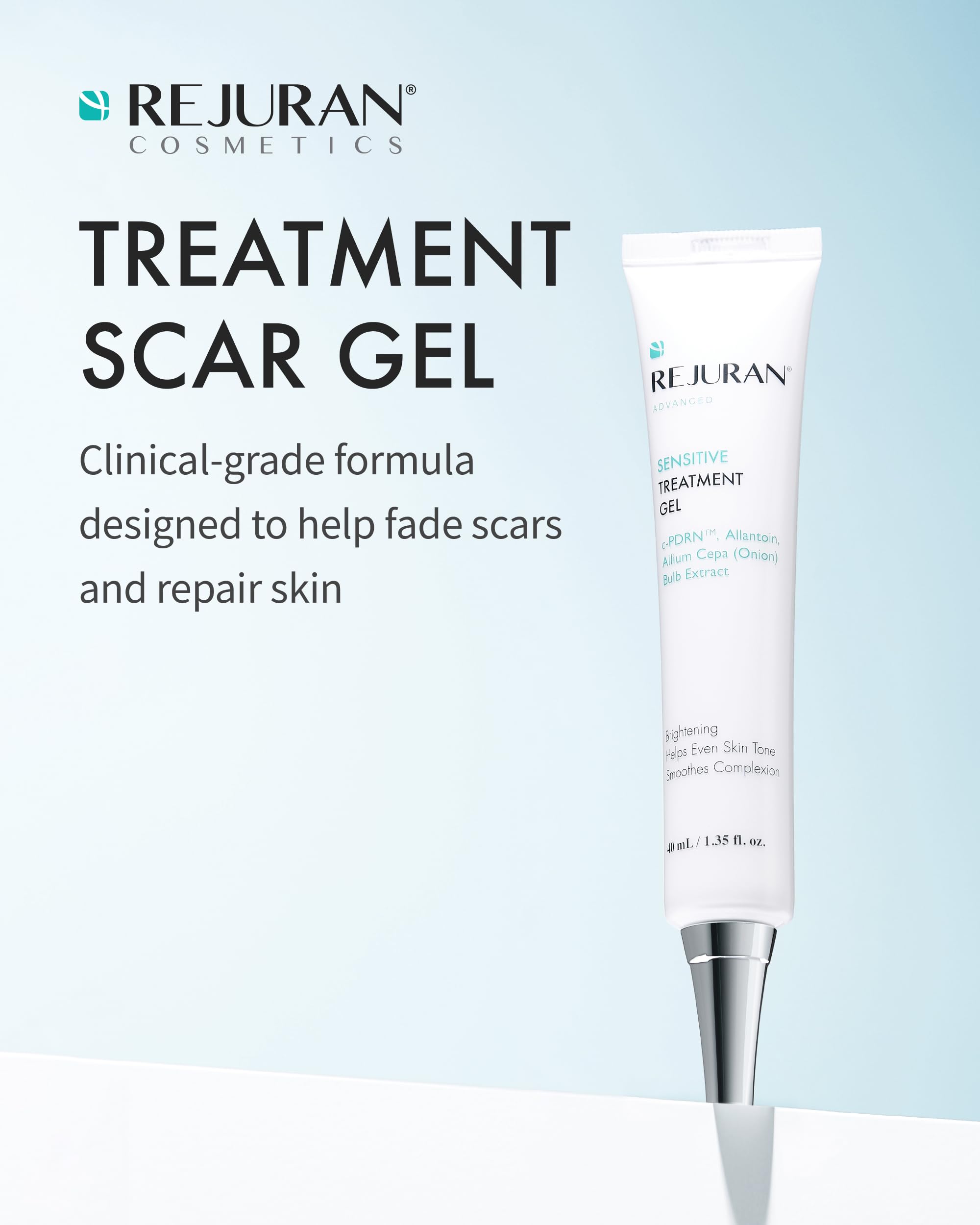 REJURAN Scar Gel tube closeup for daily use and easy application