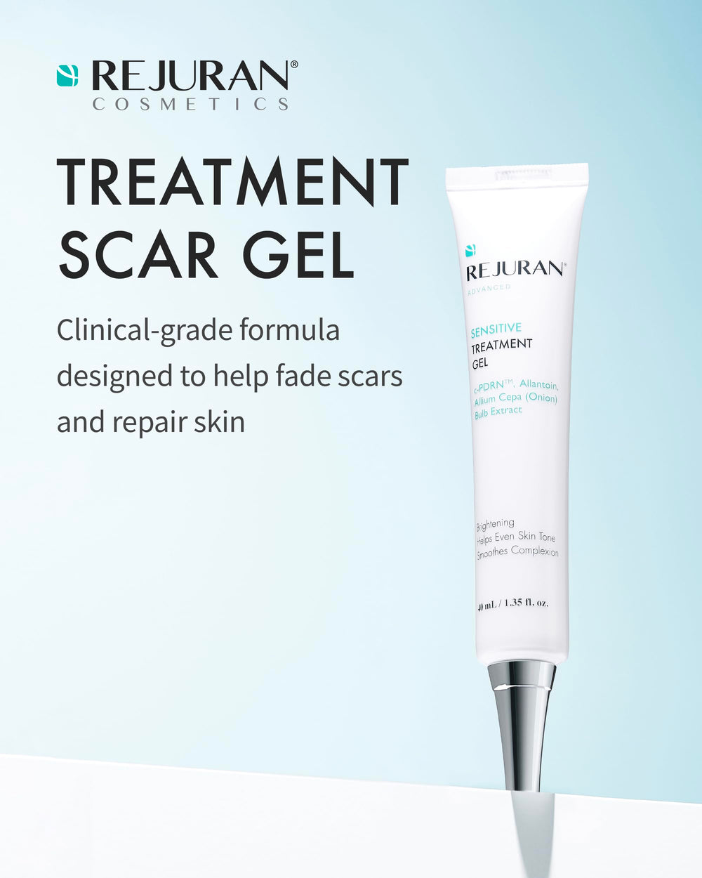 REJURAN Scar Gel tube closeup for daily use and easy application