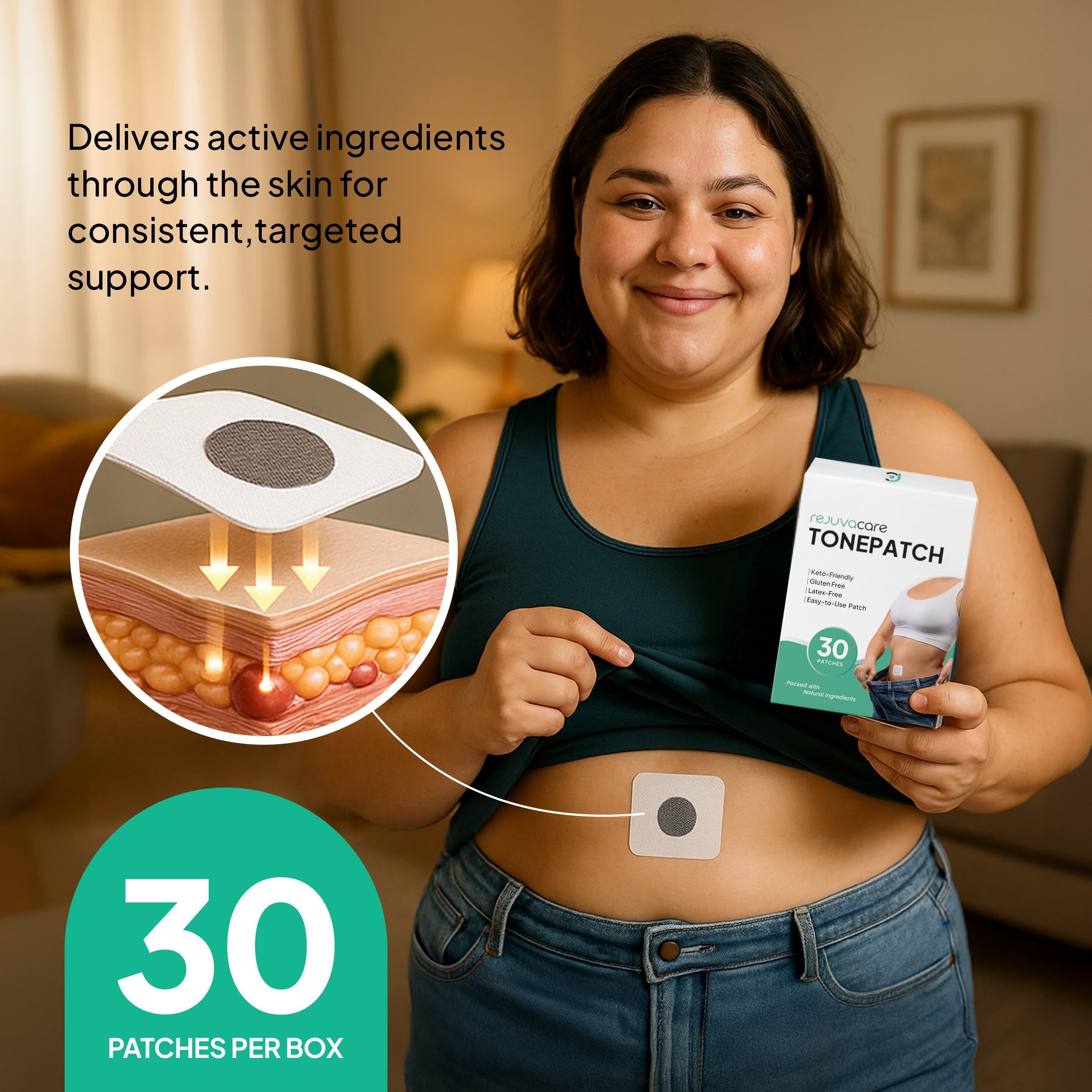 Breathable, skin-friendly patch worn overnight for comfortable support.