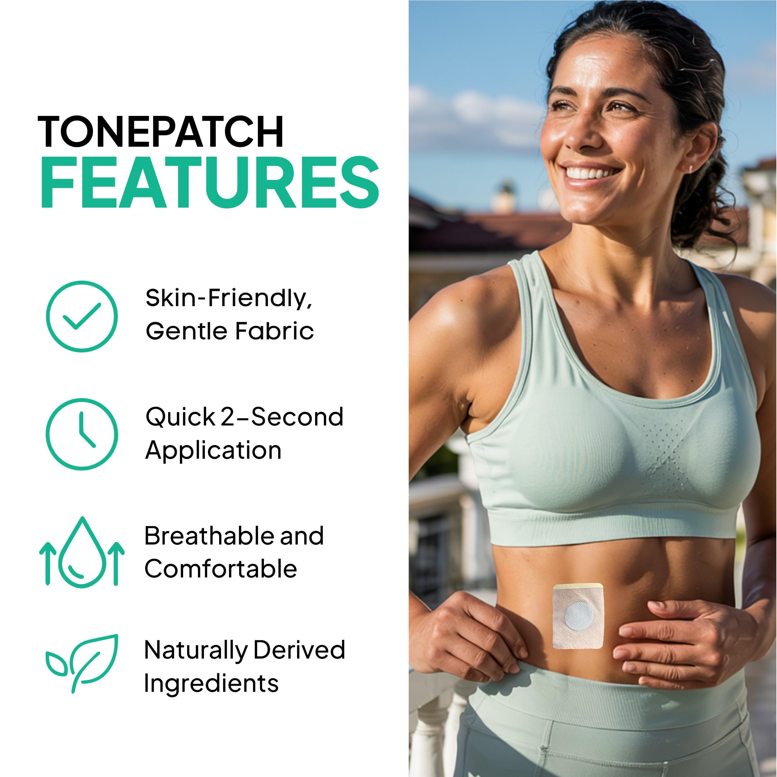 Remove protective film to activate the TonePatch before applying.