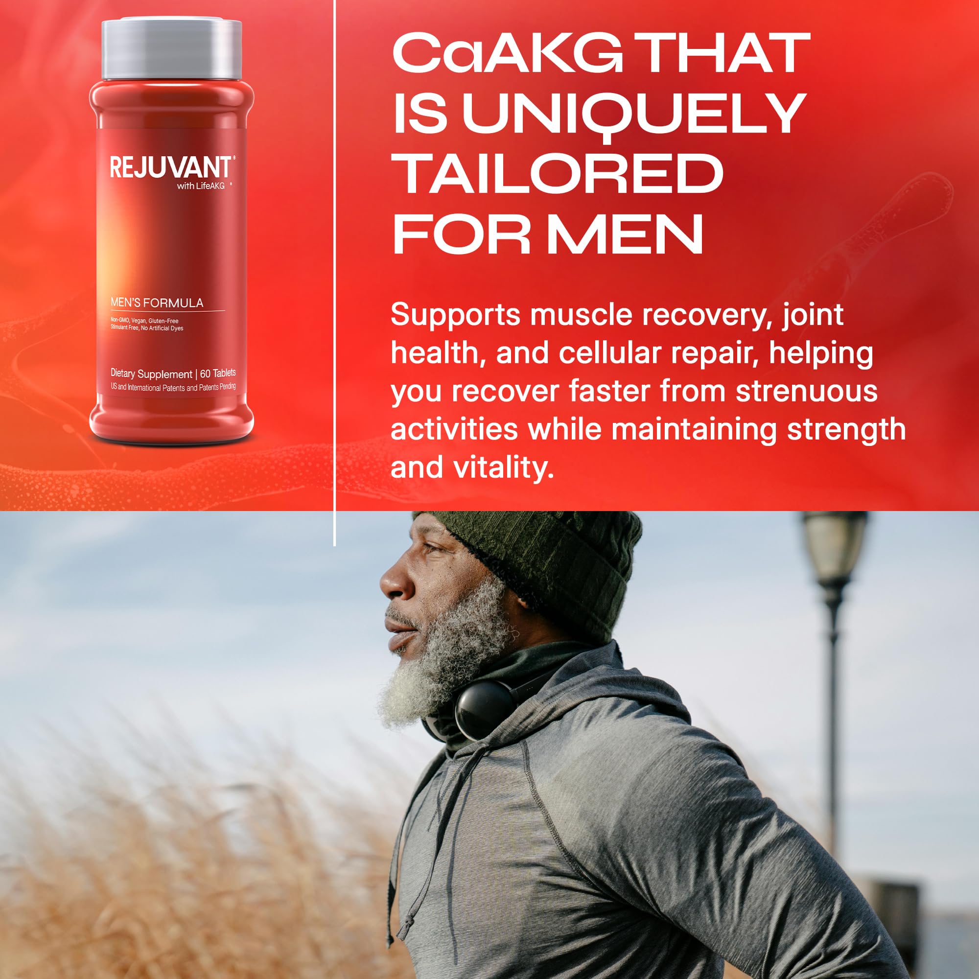 Rejuvant active lifestyle scene implying daily performance support