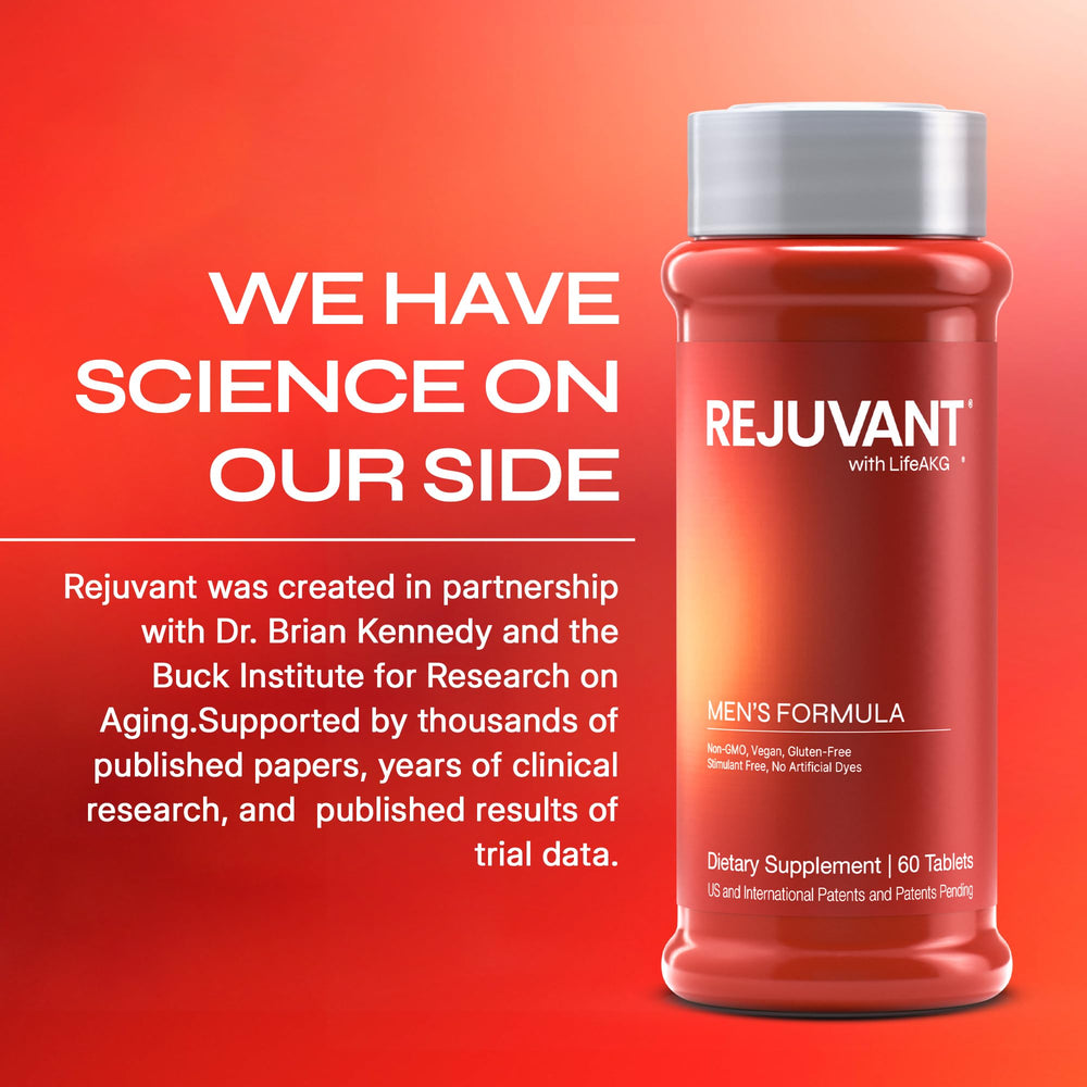 Rejuvant Men's wellness packaging suggesting daily routine