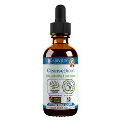 Rejuvica Health Cleanse Drops bottle front, convenient daily use for supported kidney and gallbladder wellness.
