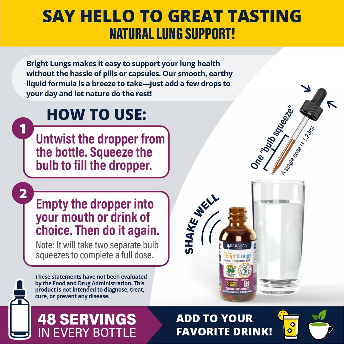 Rejuvica Health Bright Lungs organic and wildcrafted ingredients.