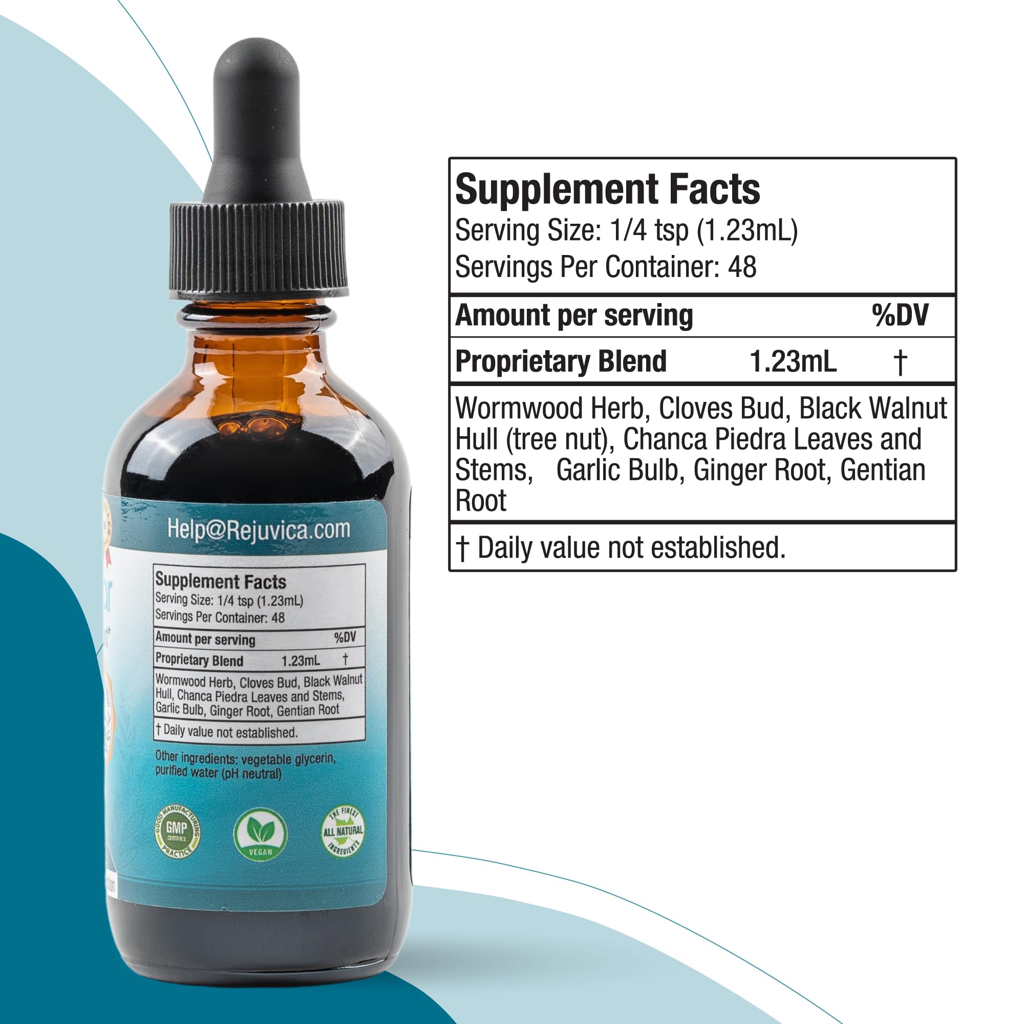 Taste-friendly liquid formula and sipping-friendly bottle design.