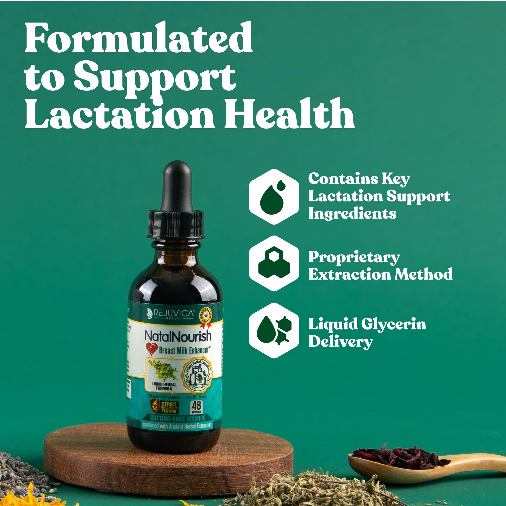 NatalNourish bottle-label close-up emphasizes alcohol-free extraction and natural ingredients.