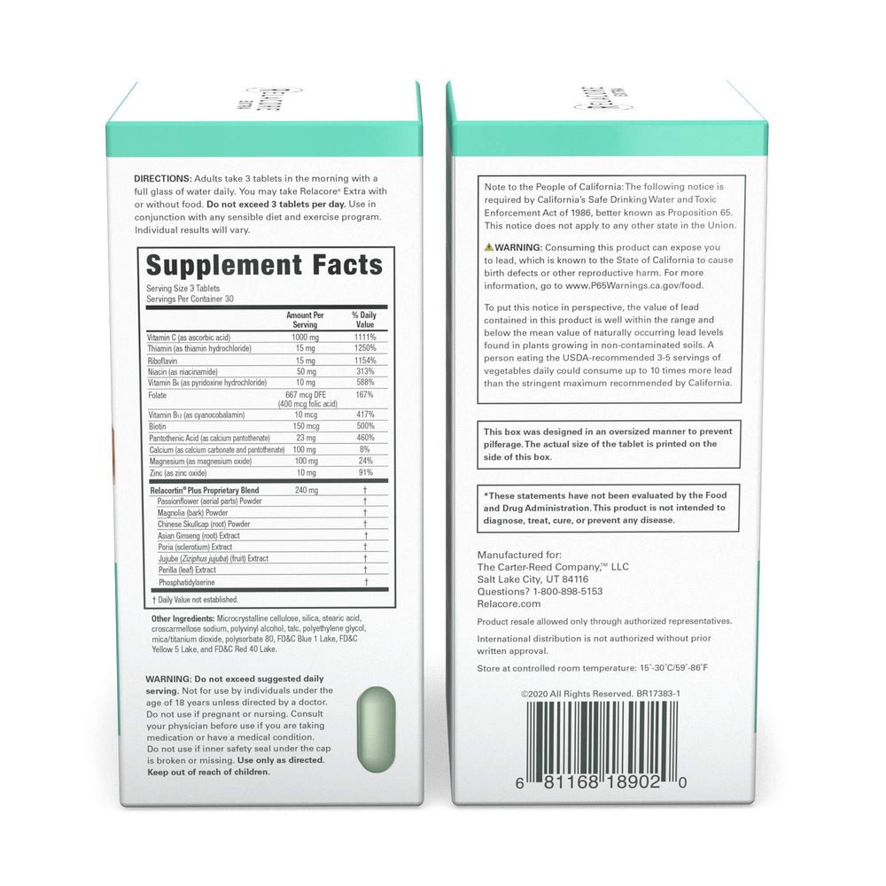 Relacore Extra Max Strength pills closeup showing capsules for daily belly fat support.