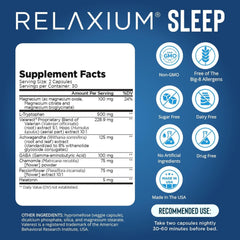 Relaxium Sleep Aid capsules displayed for easy nightly use.