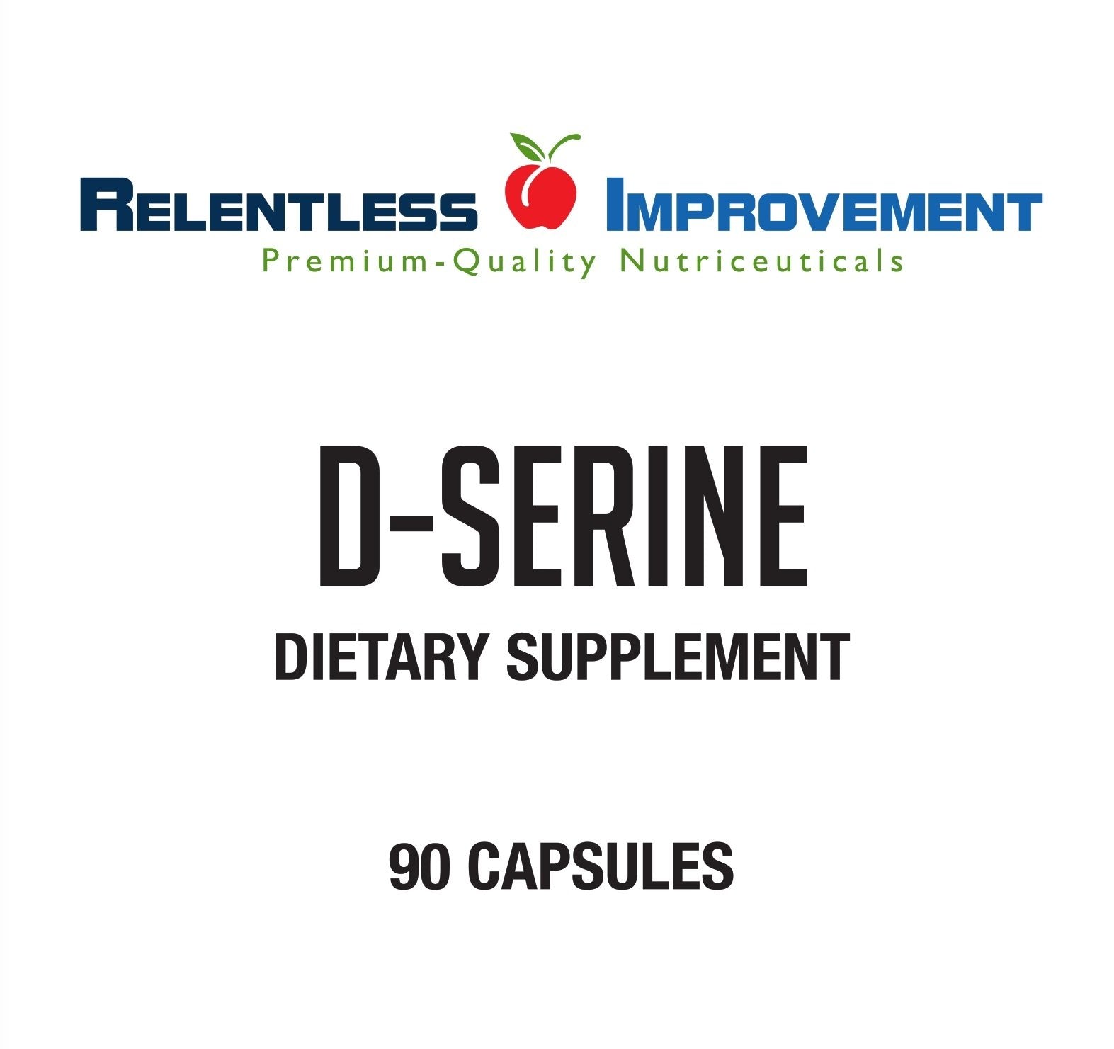 Close-up of Relentless Improvement D-Serine vege capsules