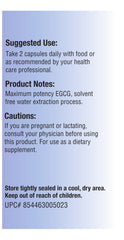 Relentless Improvement EGCG serving with two capsules for convenient daily antioxidant support.