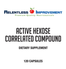 Relentless Improvement immune support capsules closeup emphasizing potency and purity.