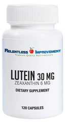 Relentless Improvement lutein bottle – high-potency eye support in vegan capsules.