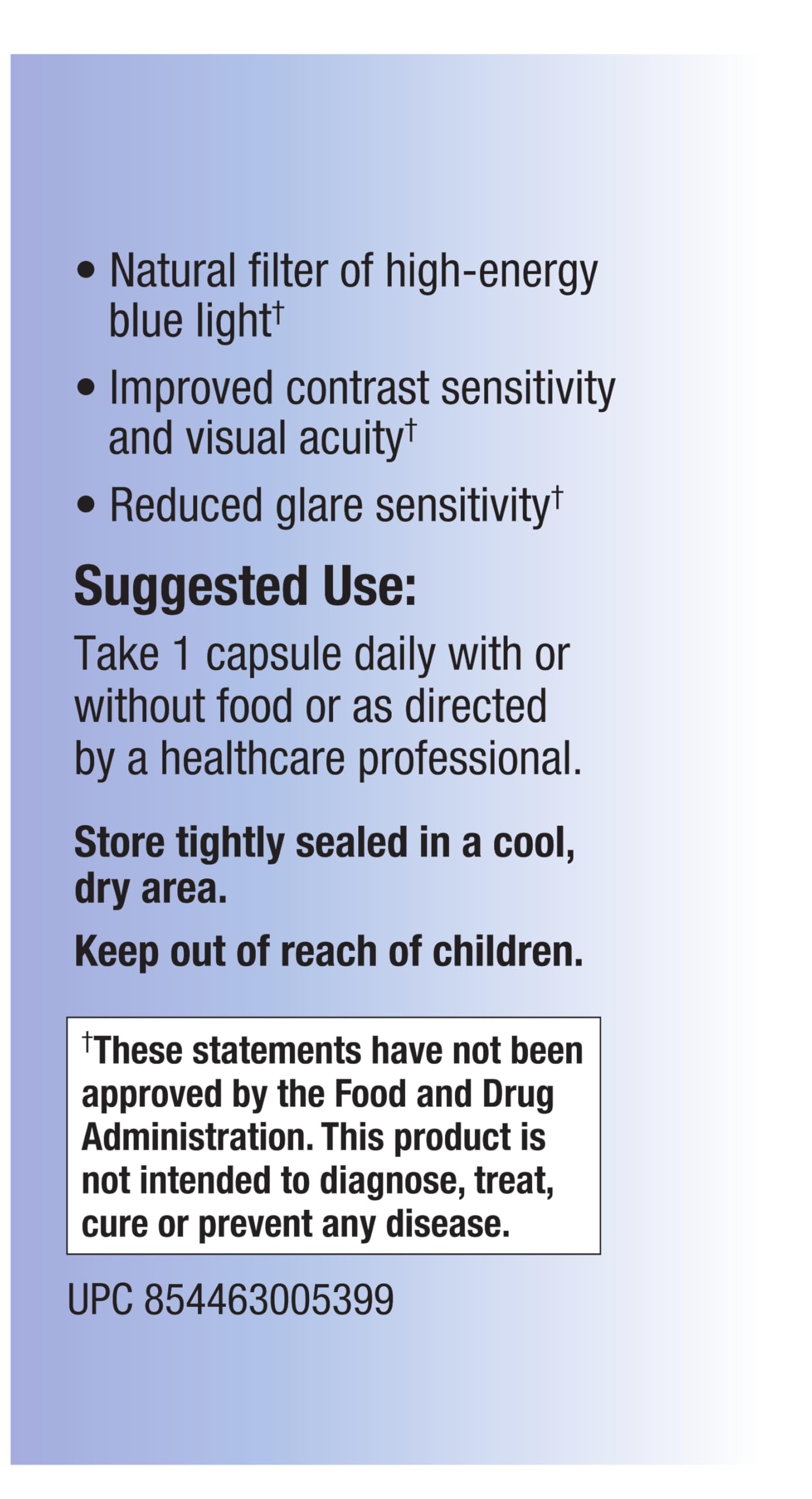 Relentless Improvement vege capsules shown for easy plant-based eye care.