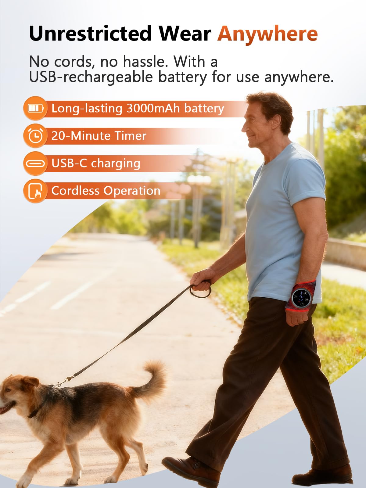 RELEXNOW 3000mAh battery enables several hours of wireless therapy.