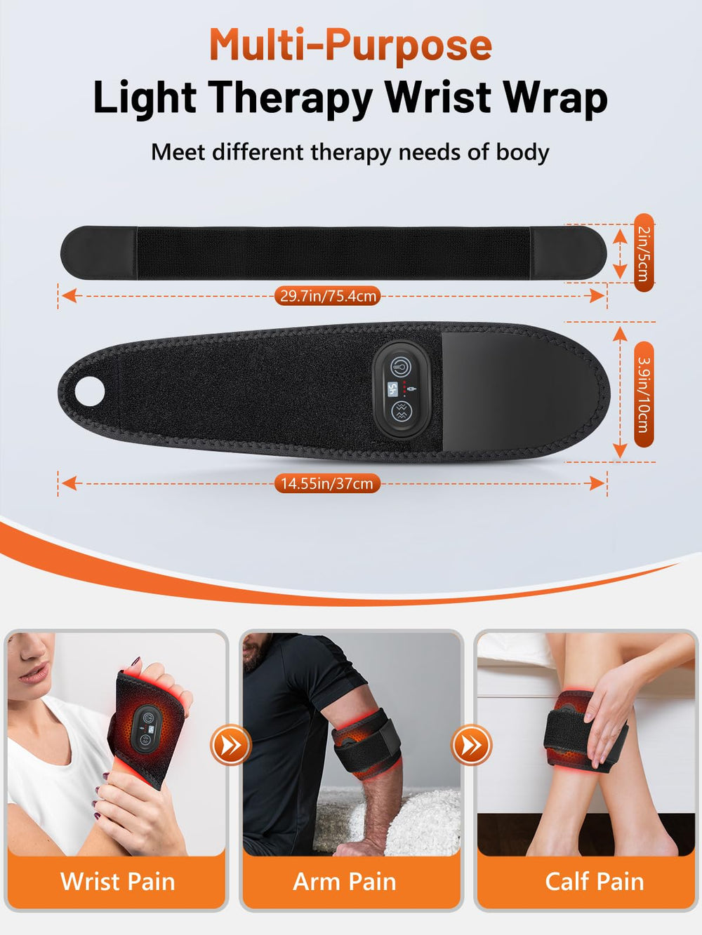 RELEXNOW graphene heat distribution panel provides even warmth across the wrist.