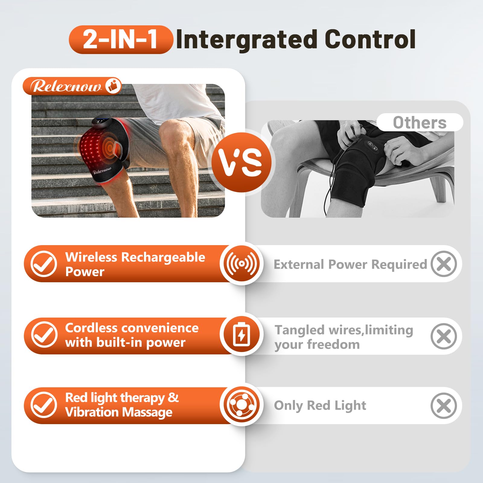 RELEXNOW intelligent touchscreen lets you tailor vibration and light modes.