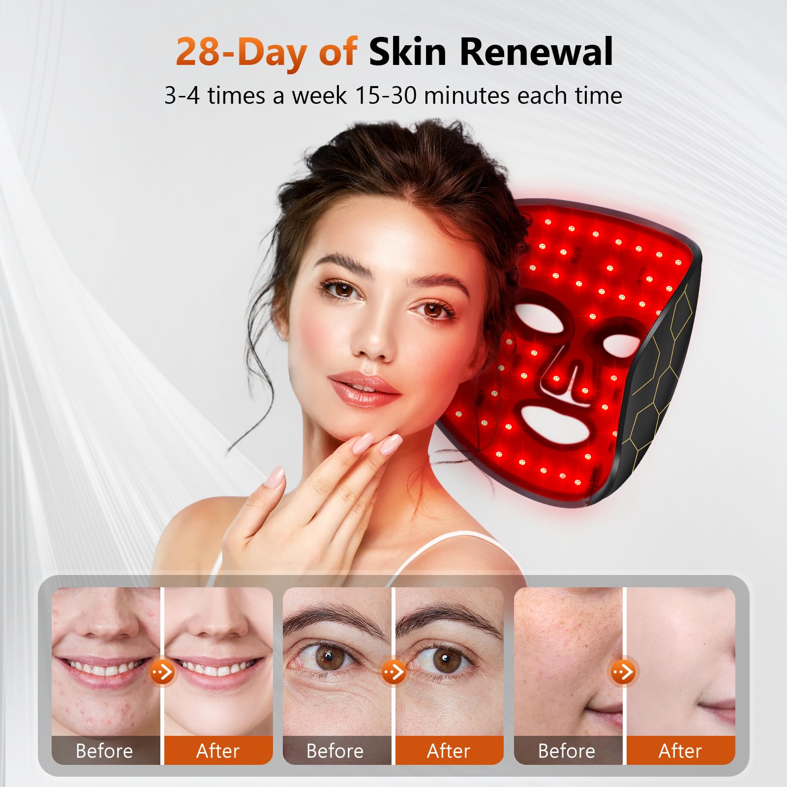 RELEXNOW LED face mask with remote control for easy timed sessions