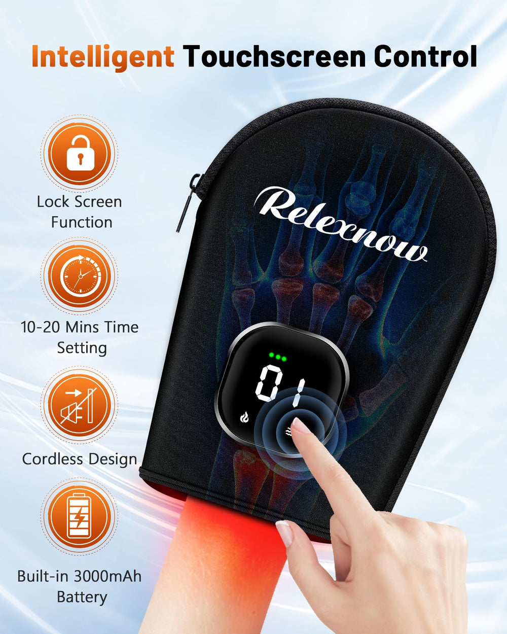 RELEXNOW rechargeable glove with 3000mAh battery for cord-free sessions