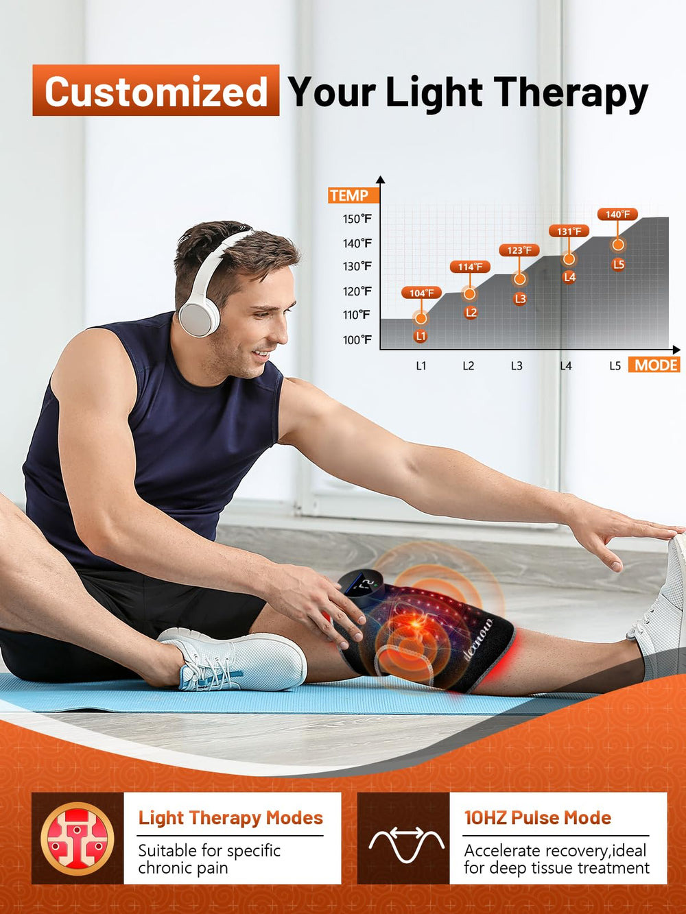 RELEXNOW red light therapy with 660-850nm for deeper tissue warmth