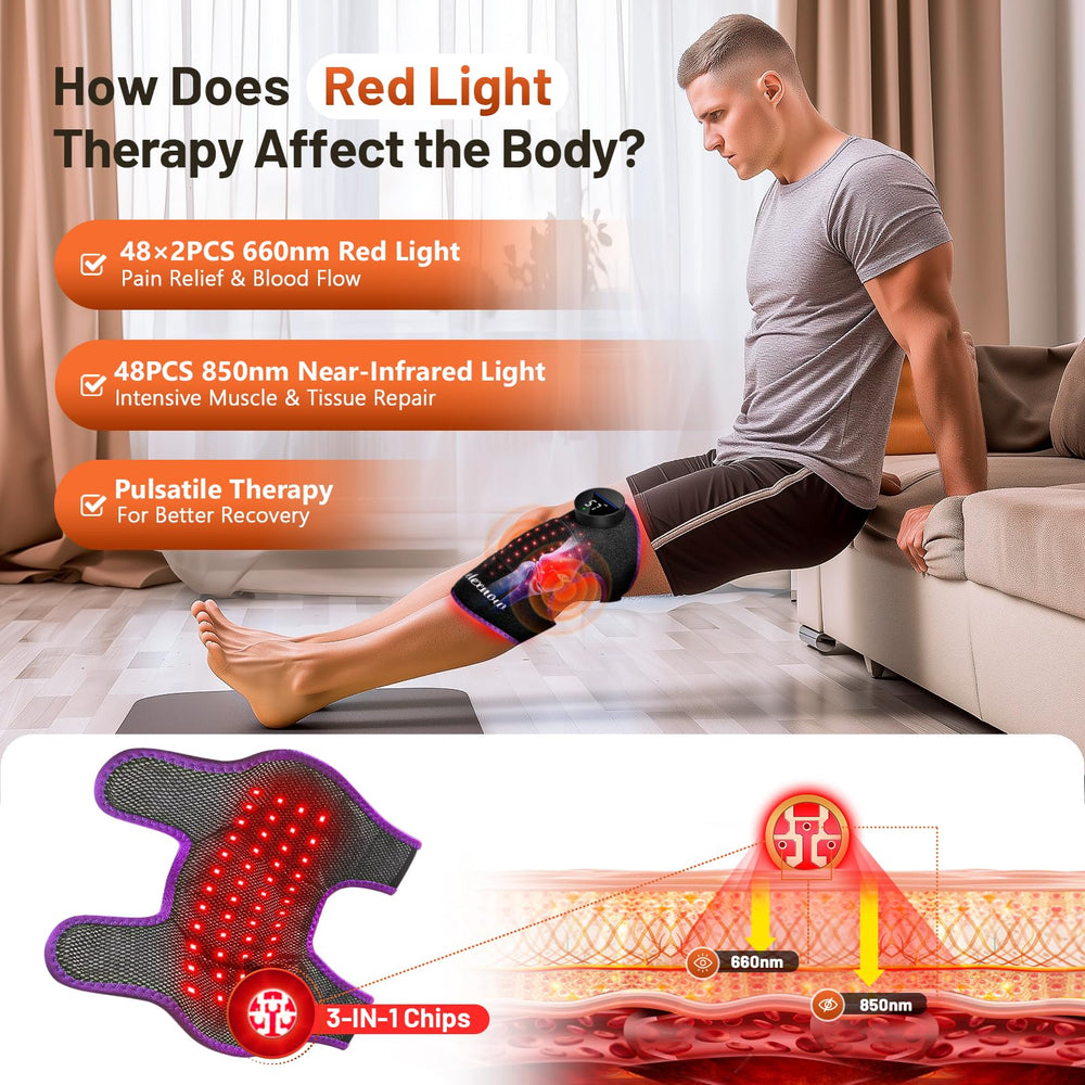 RELEXNOW red light therapy with 660 and 850 nanometers for tissue warmth