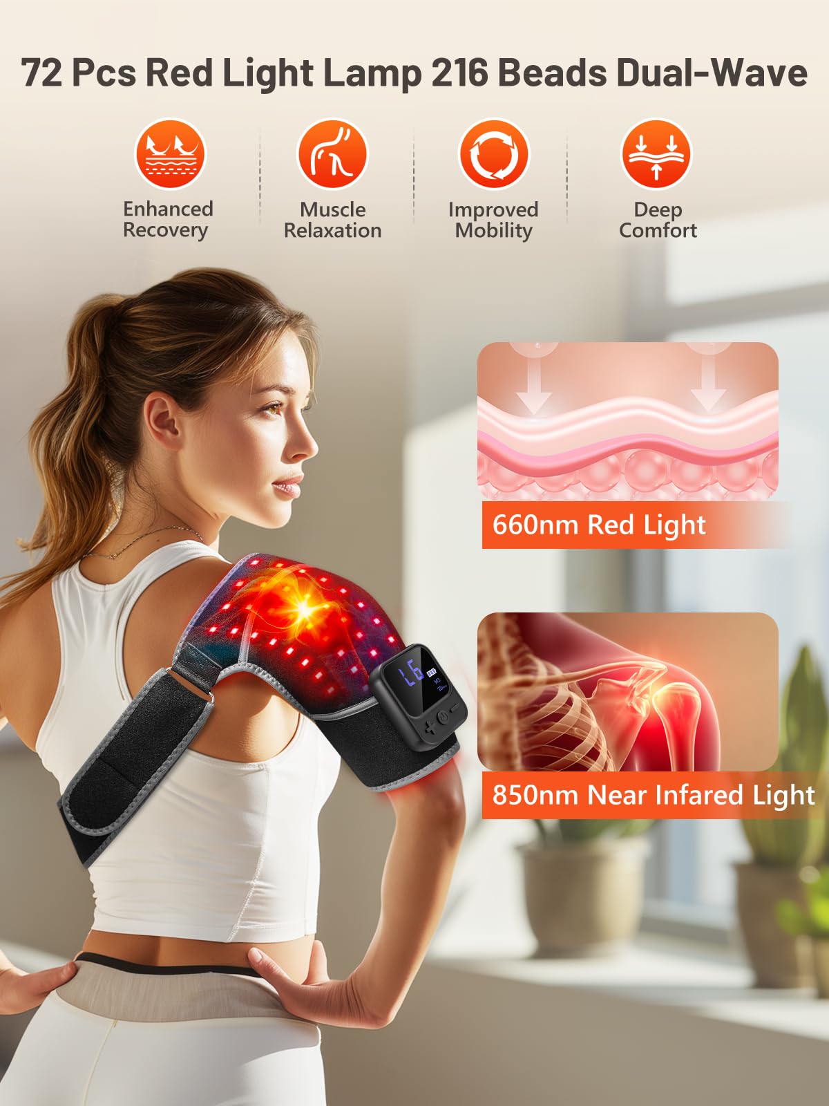 RELEXNOW shoulder wrap control panel for easy mode selection