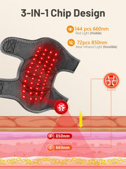 RELEXNOW shoulder wrap side view highlighting compact, adjustable fit