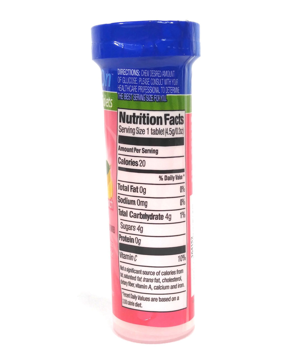ReliOn on-the-go tube with fruit punch tablets for portable use.