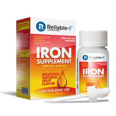 Reliable-1 ferrous sulfate infant drops easy-dropper image highlights convenient daily dosing for infants.