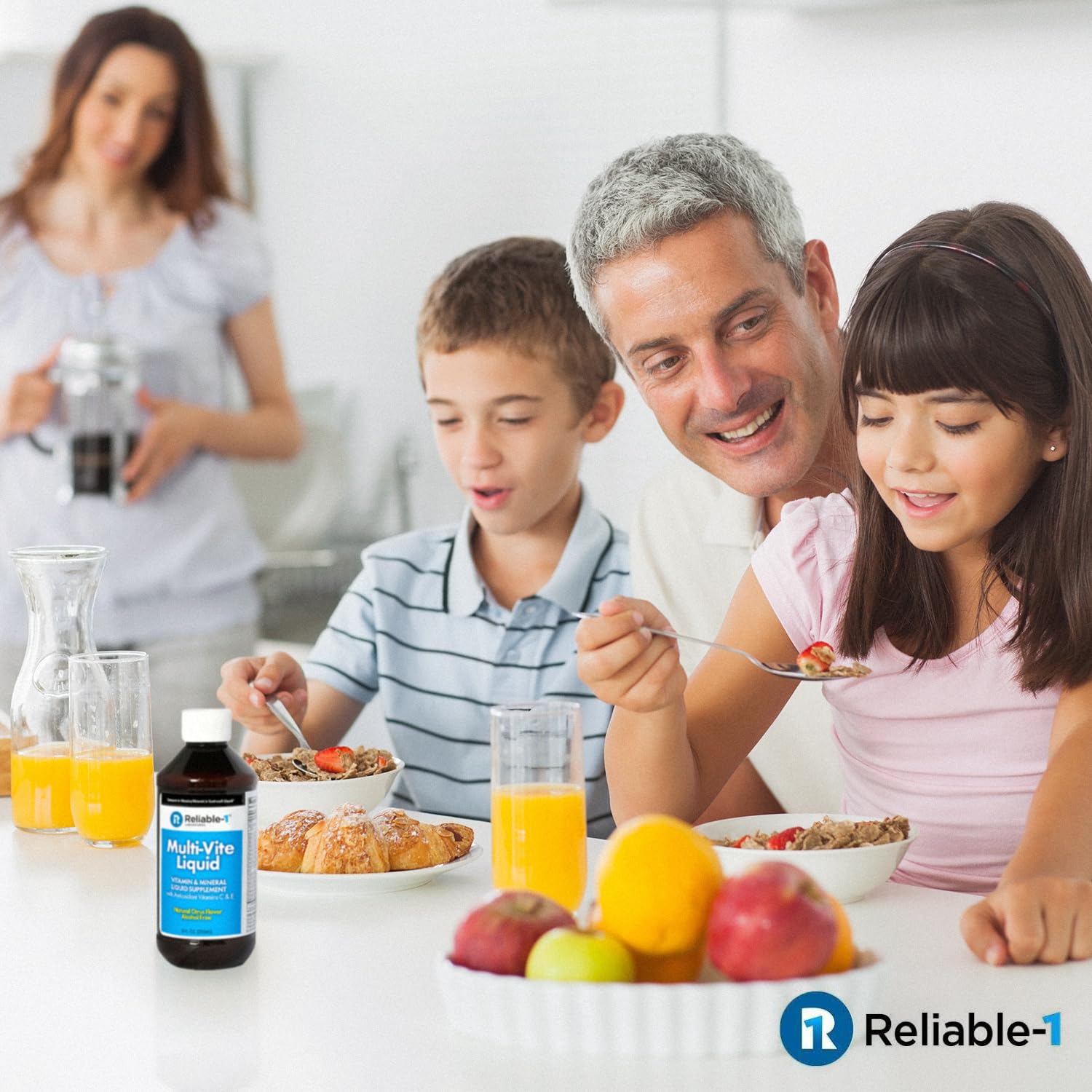 Droplet dose of Multi-Vite showing precise daily vitamin intake