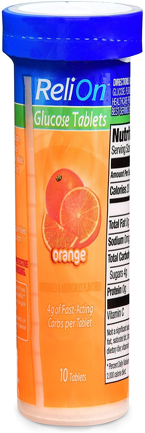 Relion Glucose Tabets fruit punch tube provides steady daytime energy