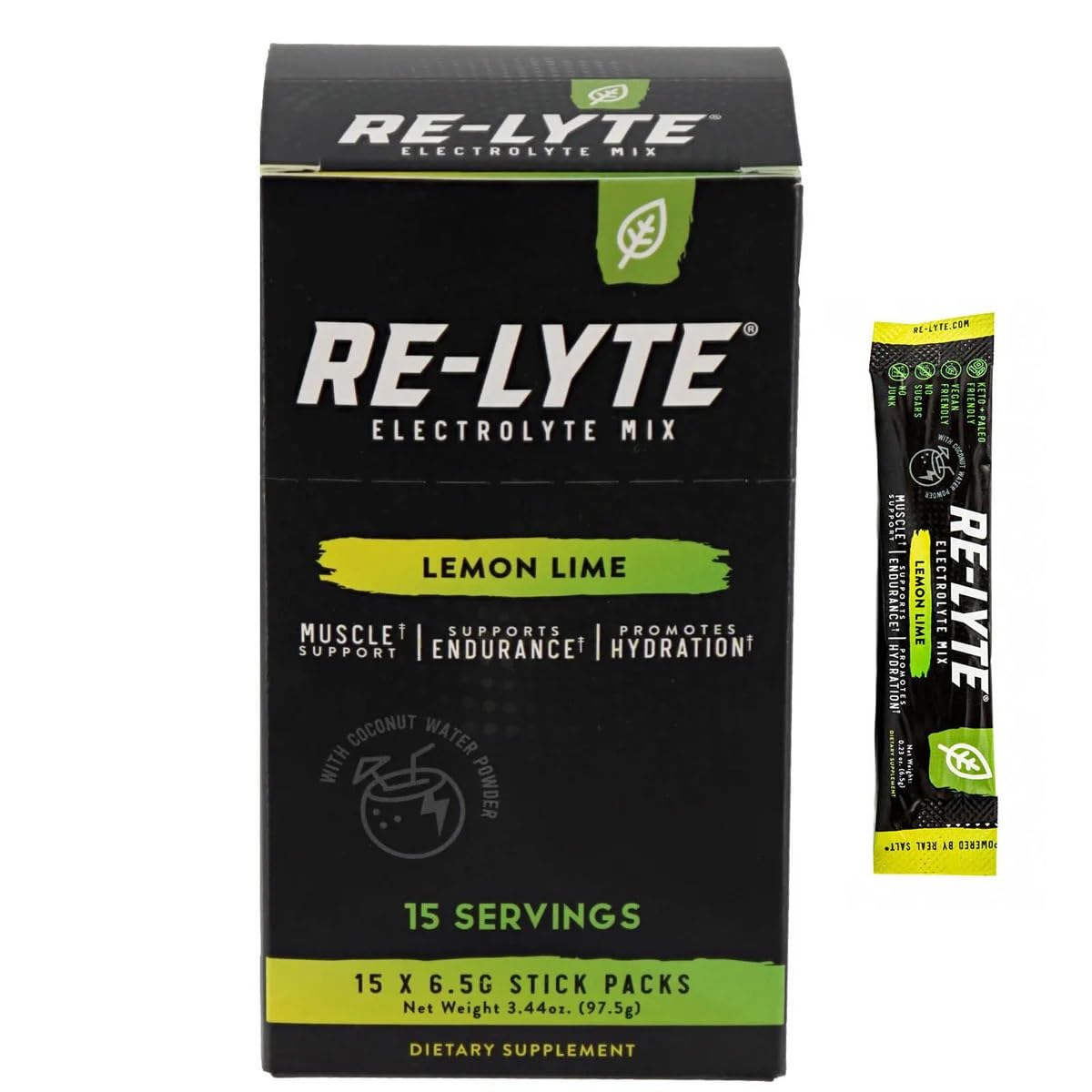 RELITE Re-Lyte lemon lime being poured from bottle
