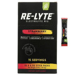 RELITE Re-Lyte strawberry lemonade glass ready for refreshing hydration.