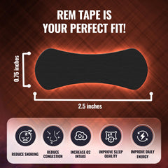 REM Tape Performance nasal strip on the nose for sleep and activity.