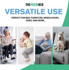 Remedies bed pad absorbent core demonstrates high absorption for spills.