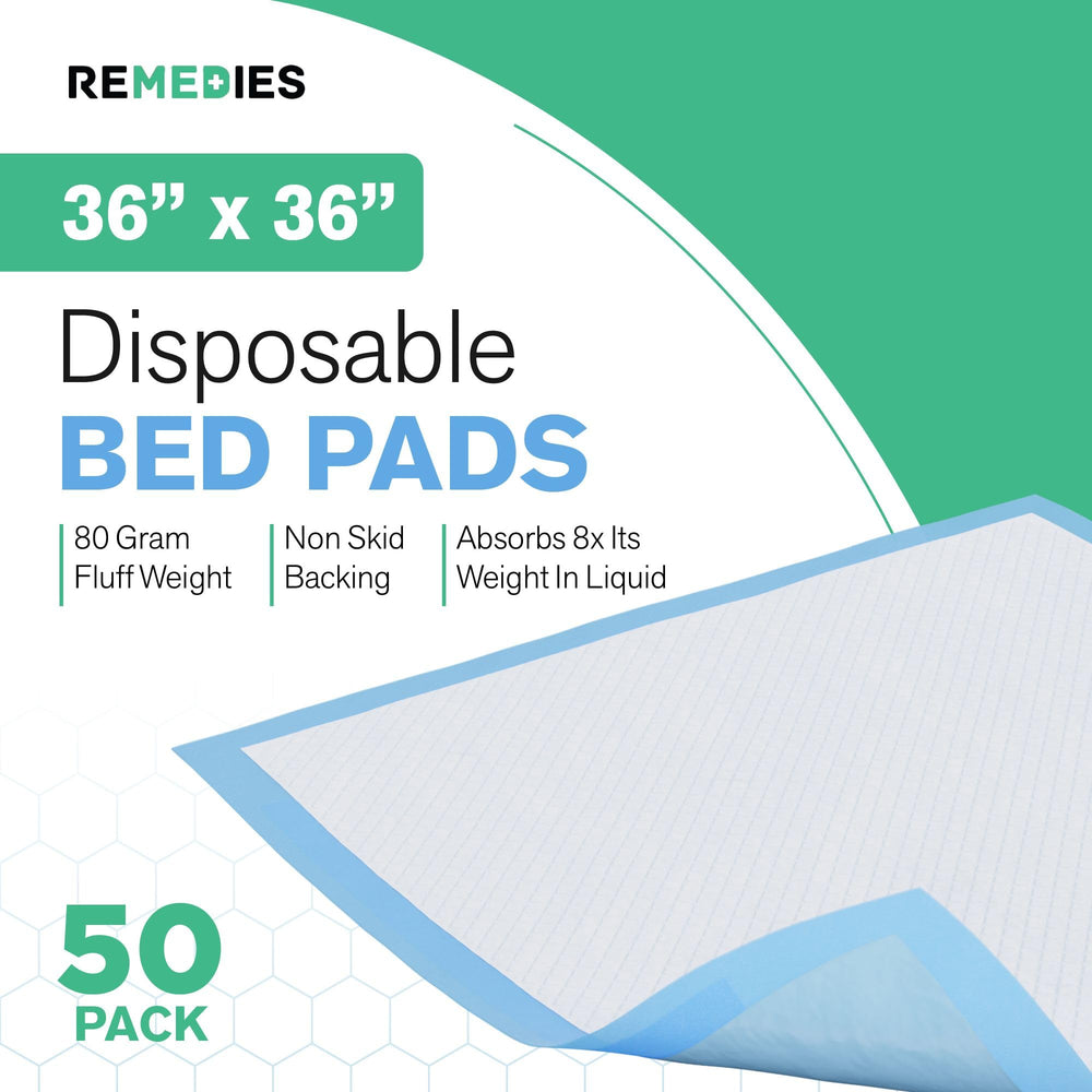 Remedies bed pad moisture barrier edge reinforces leak protection and durability.