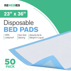 REMEDIES bed pad featuring moisture barrier edge to prevent leaks
