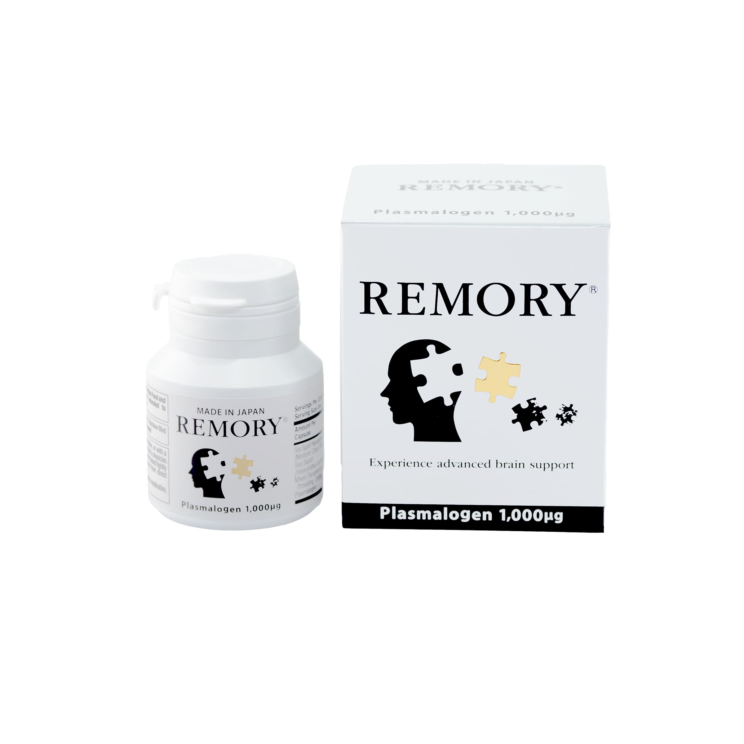 REMORY plasmalogen sea squirt supplement bottle ready for daily use