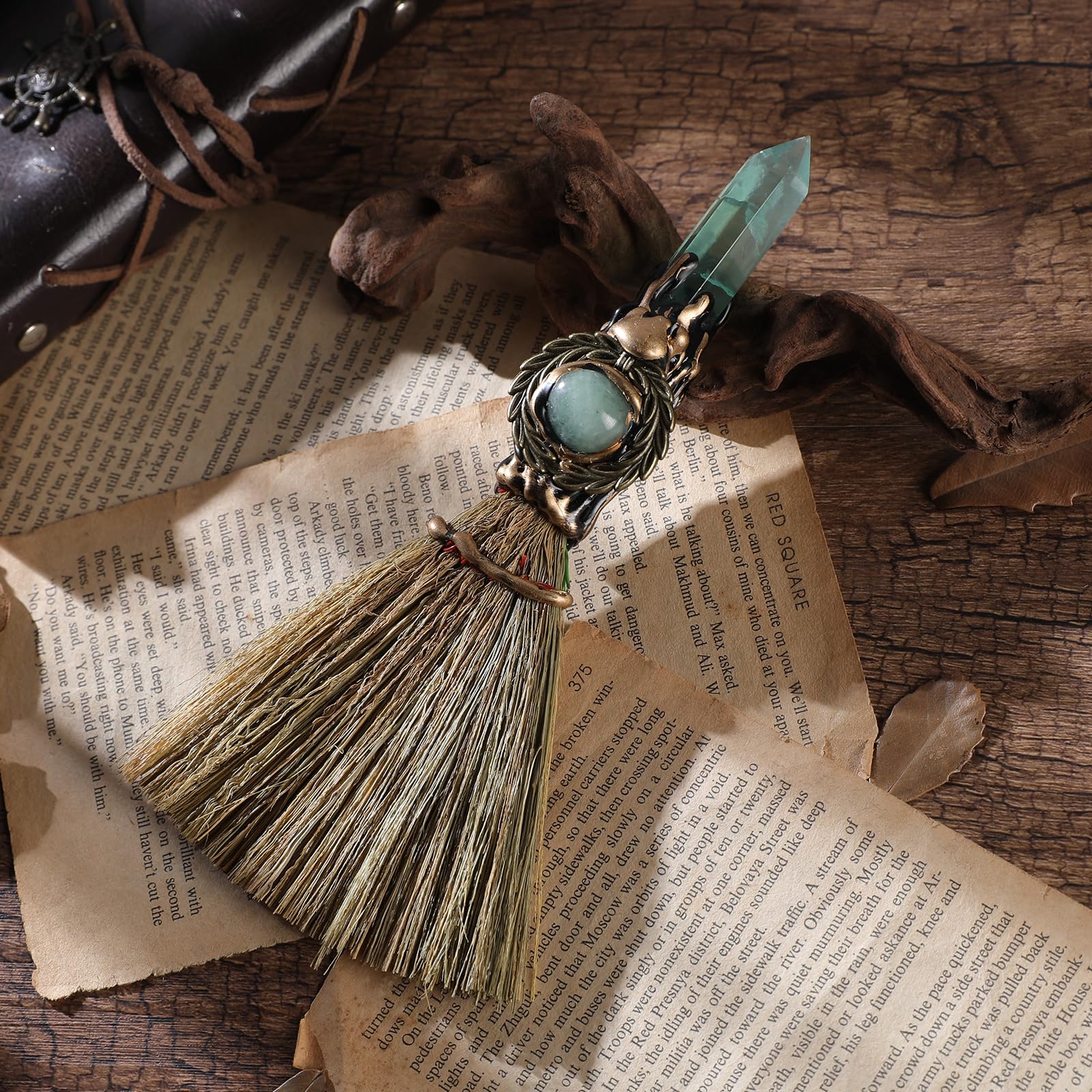 RENEMEGO Witch Broom in gift box, ideal for a thoughtful present.