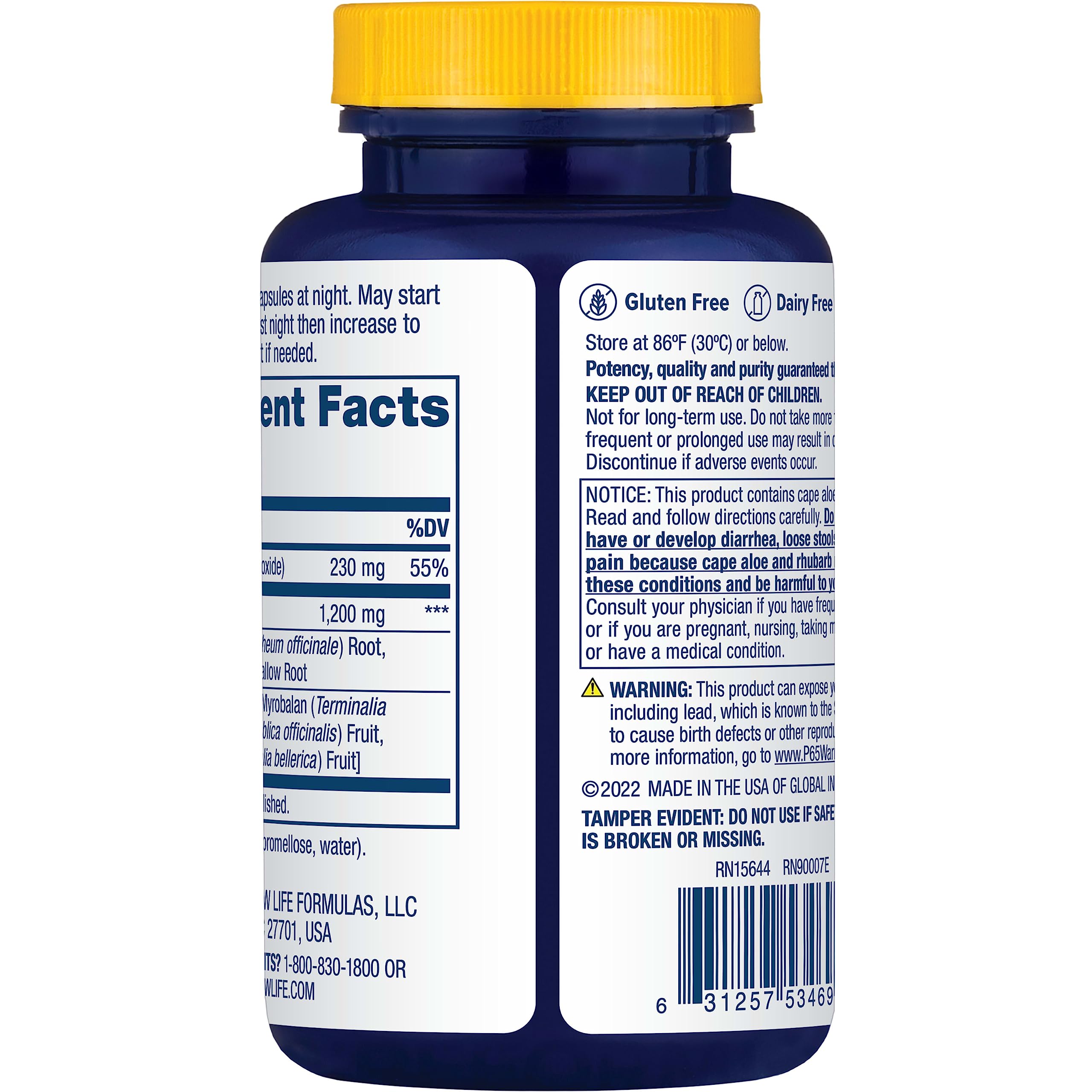 Renew Life Cleanse More vegetarian capsules with herbal magnesium for overnight support.