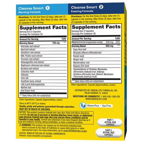 Renew Life Cleanse Smart Advanced capsules pack close-up for an easy detox routine.