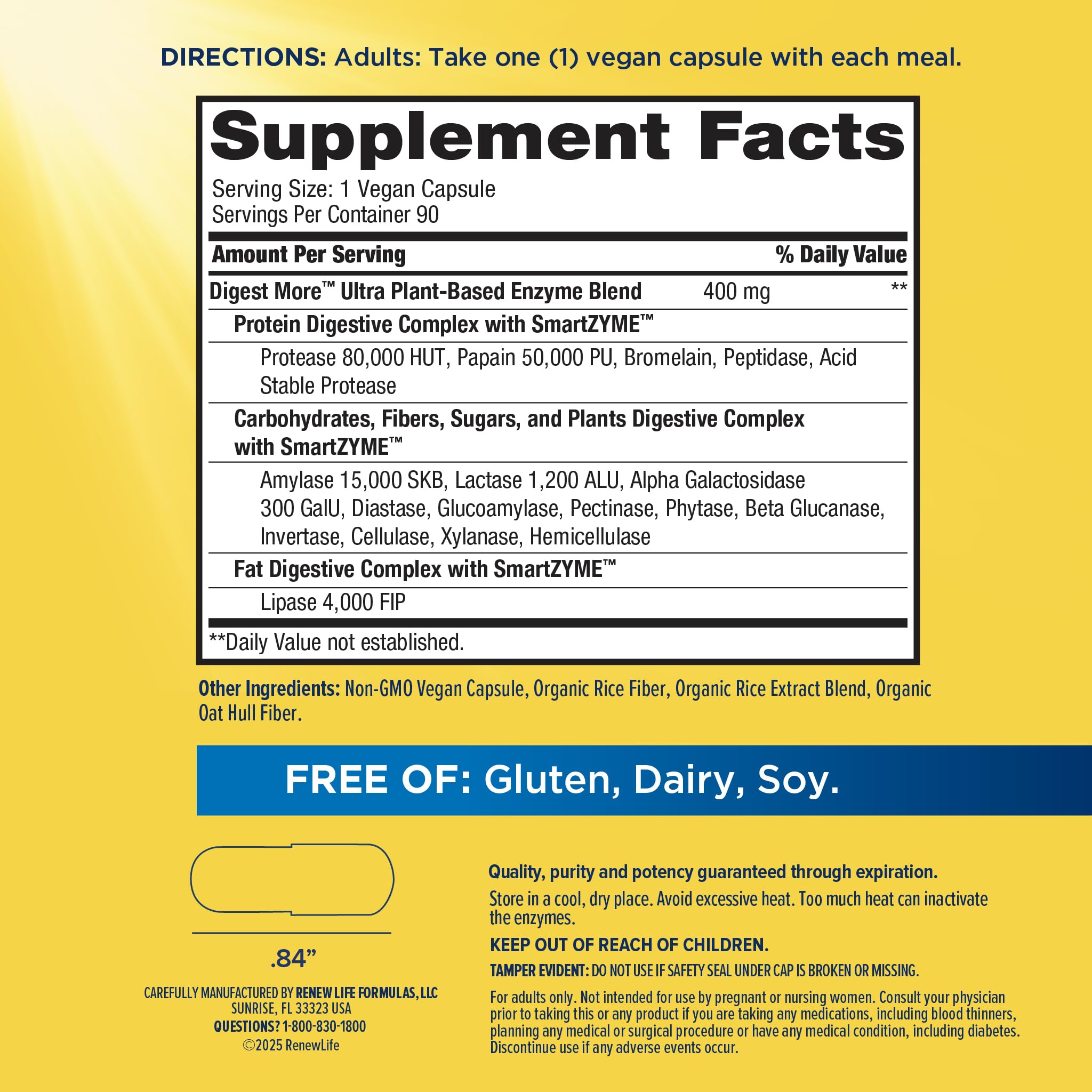 Close-up of DigestMore Ultra capsules highlights plant-based enzymes for gas relief