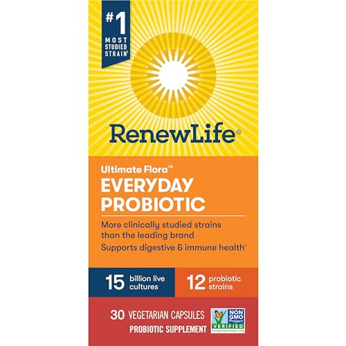 Immune health concept illustration accompanying Renew Life probiotic for daily support.