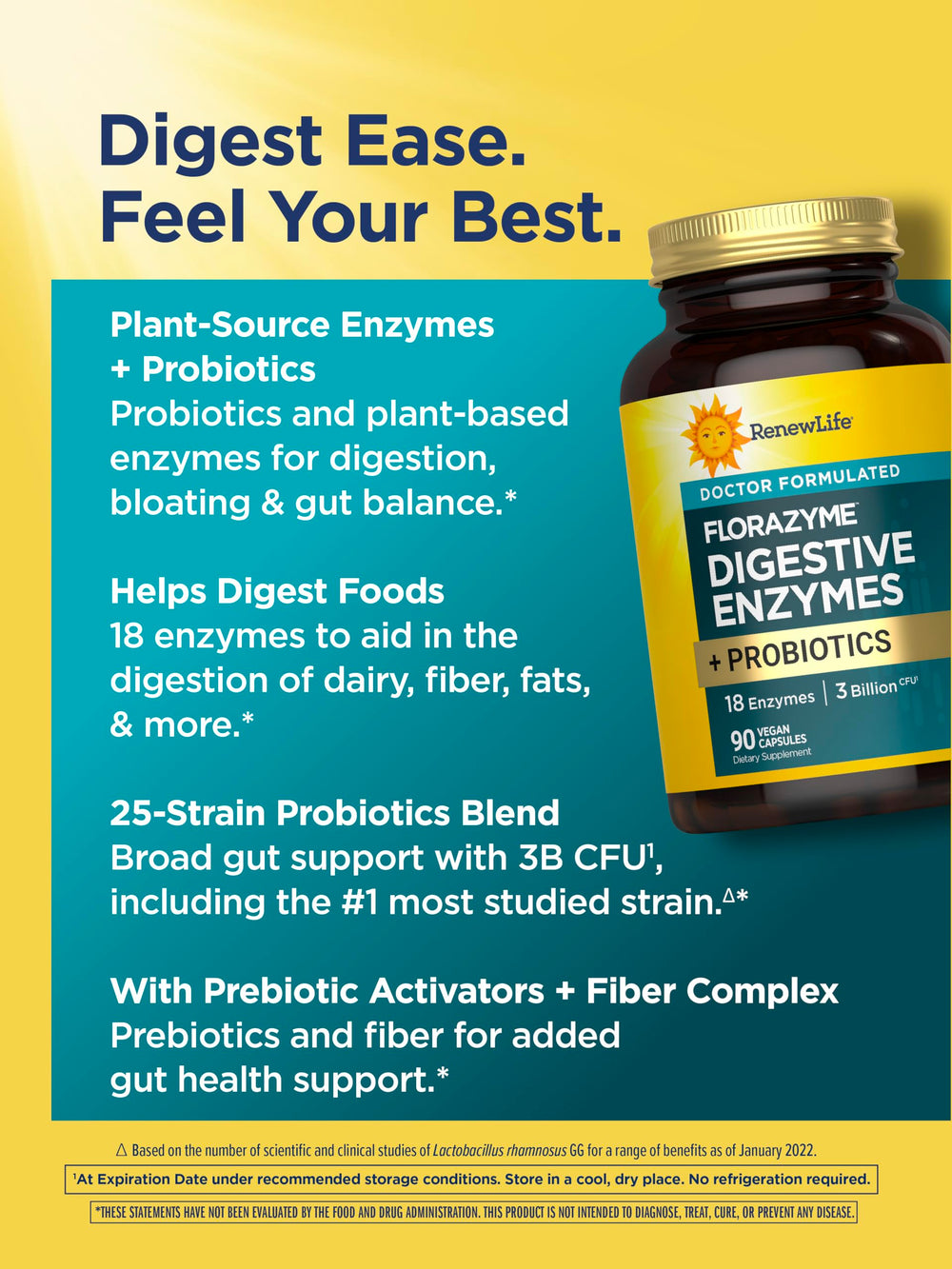 Vegan Florazyme capsules designed for convenient daily digestive support.