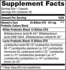 Illustration of 12 strains emphasizing diverse probiotic blend for women.