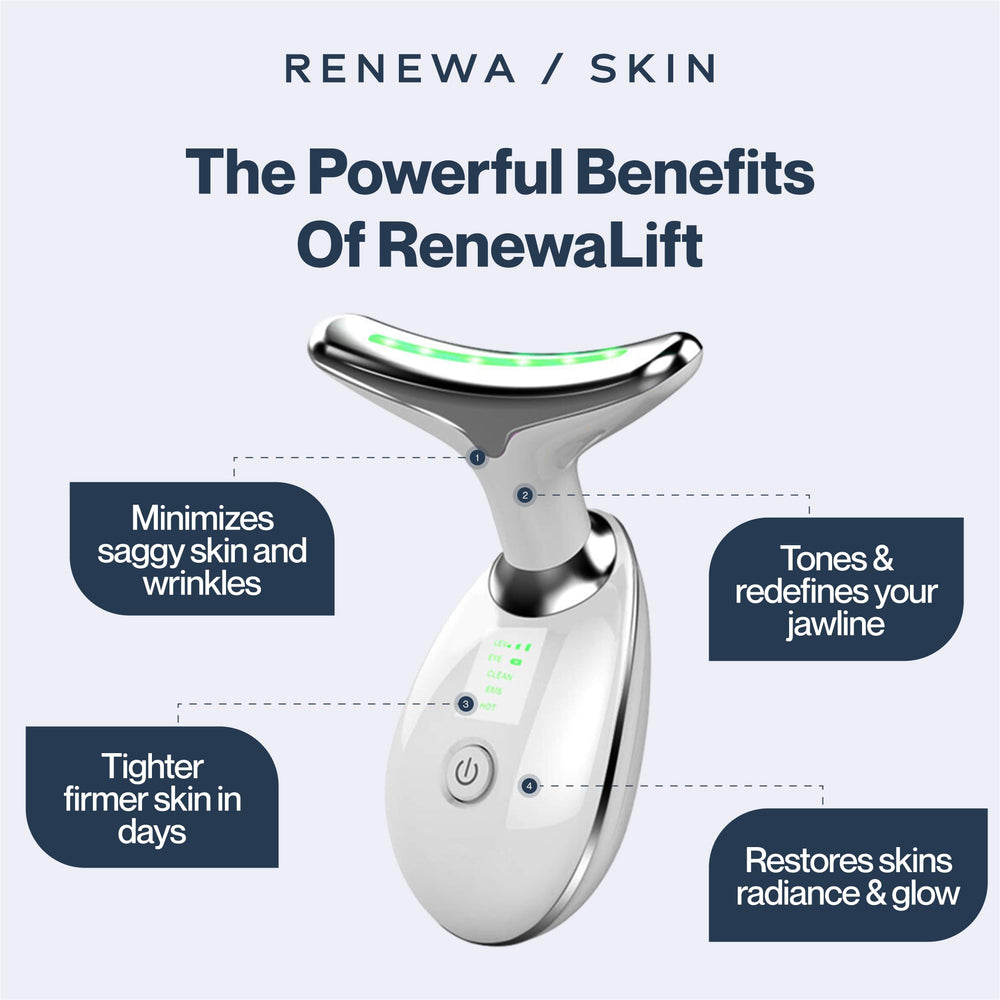 RenewaLift soothing vibration massage improves circulation and reduces puffiness.