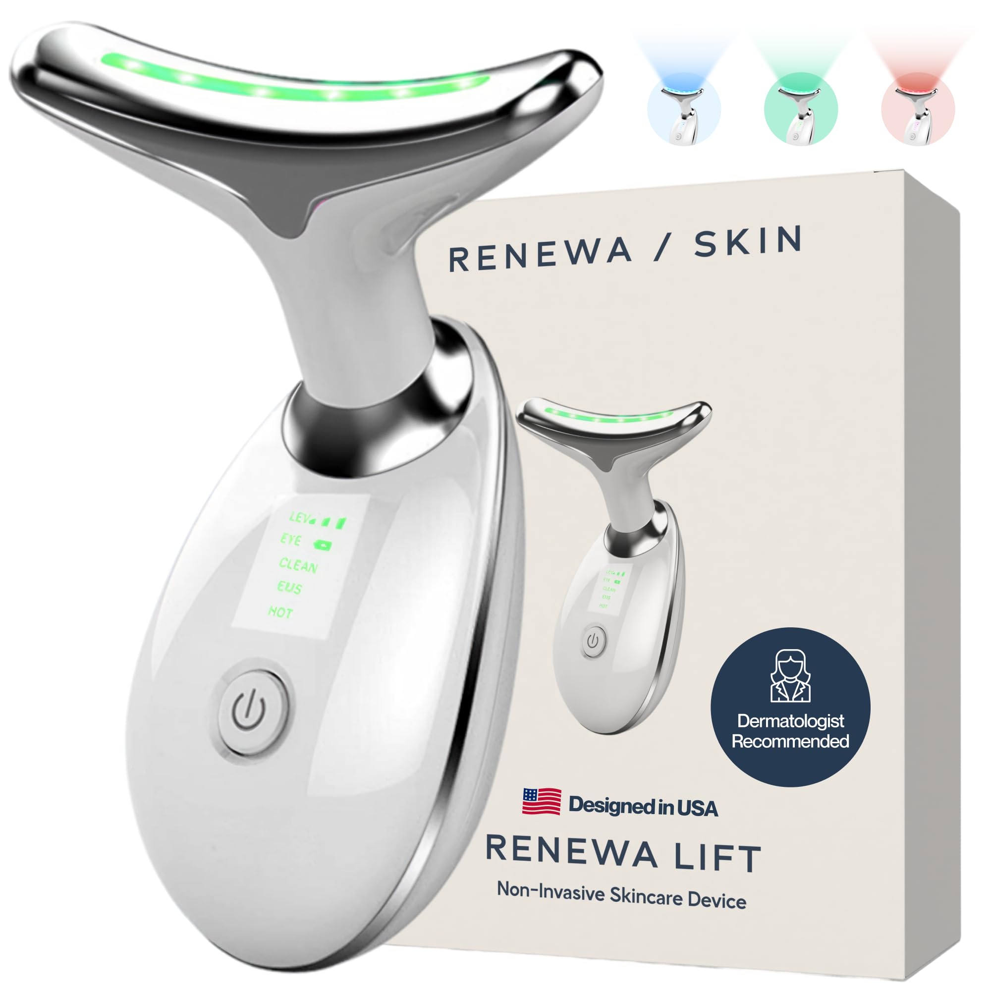 RenewaLift face and neck tool for smoother contours and refreshed skin.